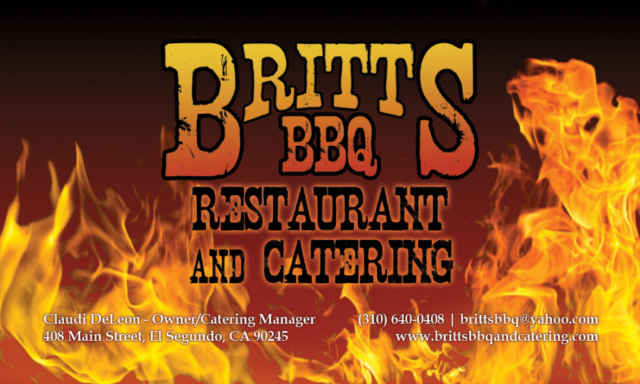 Britts BBQ - front business card